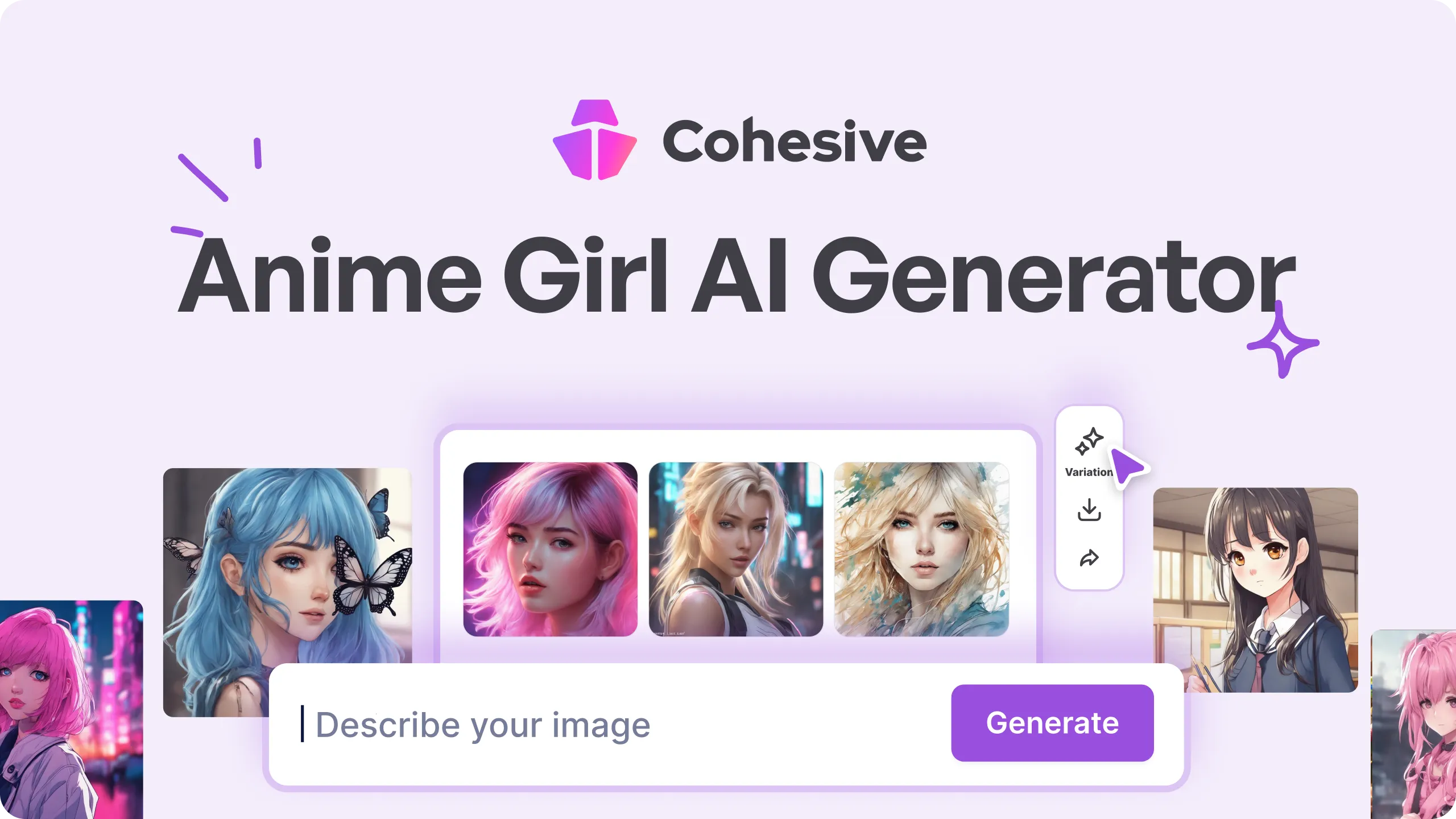 653612cfb812e0b7768a19c1 anime girl ai generator by cohesive