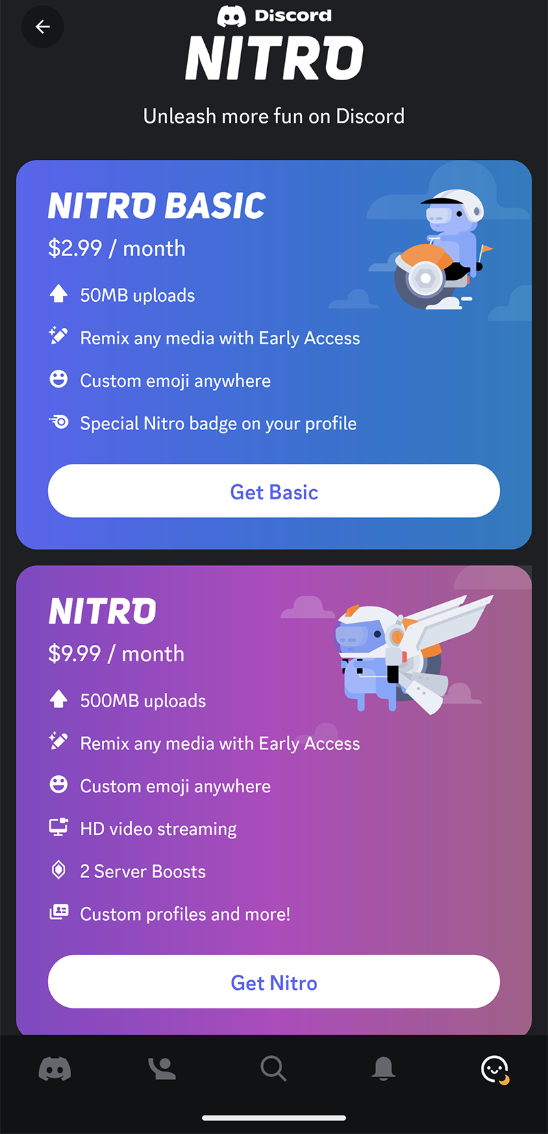 bang gia Discord Nitro