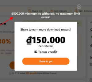 kiếm tiền Temu Affiliate