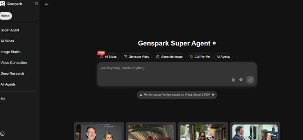 Genspark AI Plus 5 Giao dien Genspark AI